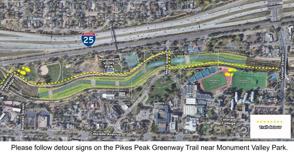 A map showing the monument creek project - all information provided on webpage