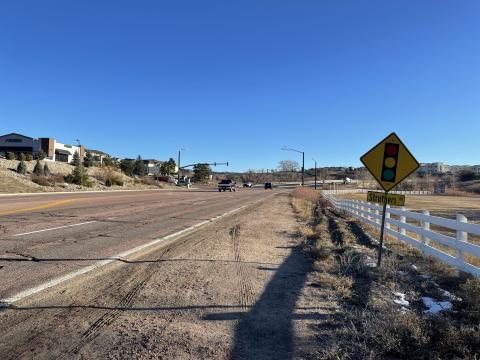 North Gate Blvd. by the Struthers Rd. signal light. 