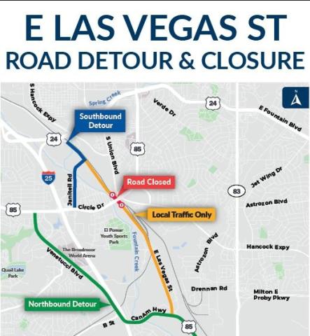 E Las Vegas St. Road & Closure (decorative)