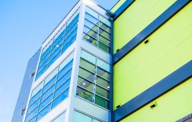 A photo of a building downtown colorado springs